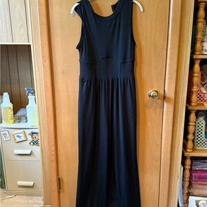 Black sleeveless jumpsuit